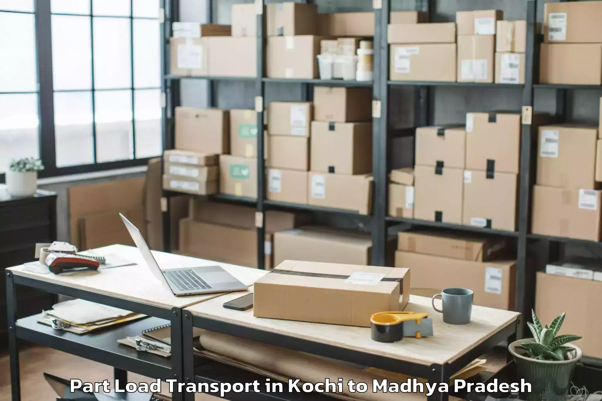 Top Kochi to Indore Airport Idr Part Load Transport Available